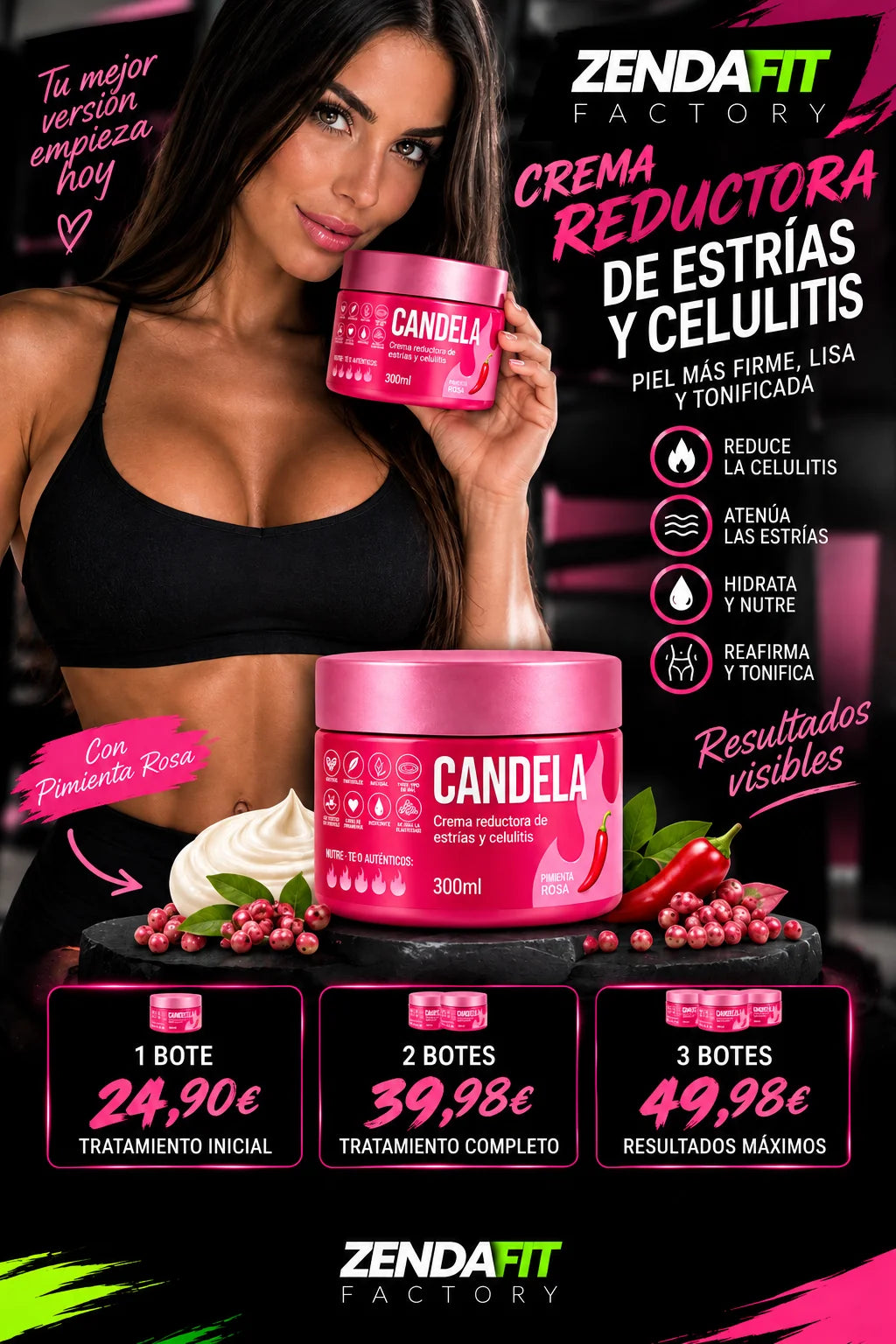 Crema Reductora de Estrías y Celulitis CANDELA